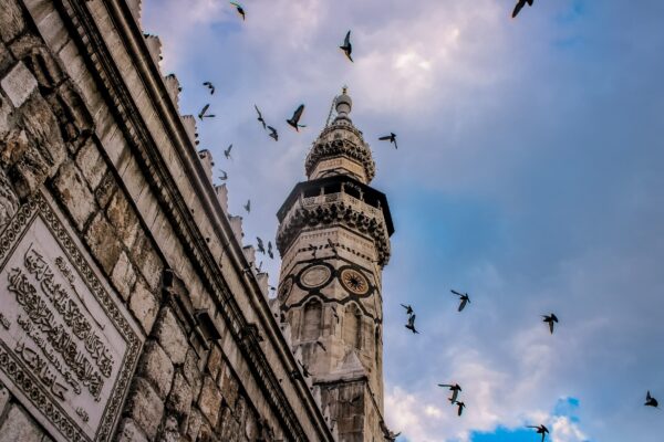Turm mit Vögeln in Damaskus